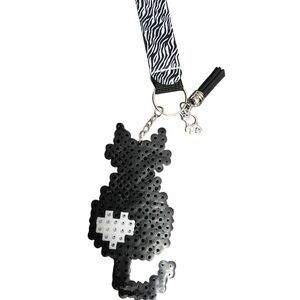 Black and White Cat Keychain